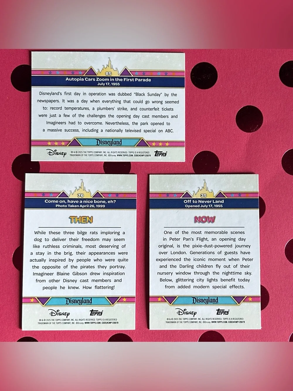 Topps Disneyland 70th Anniversary 3-Card Bundle